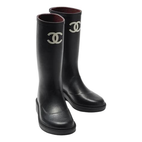 chanel rain boots black and white|chanel rain boots price.